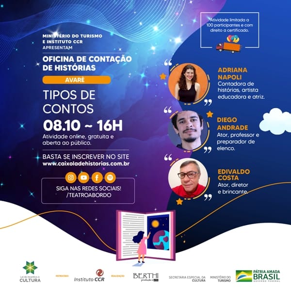 Avaré será palco da viagem virtual do Teatro a Bordo nesta quinta-feira, 8 de outubro