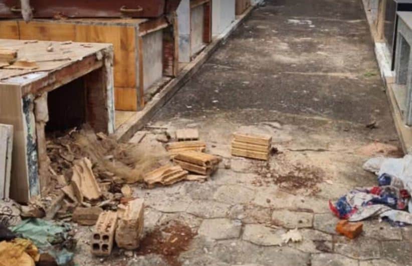 Polícia investiga violação de túmulo e caixões em Cerqueira César