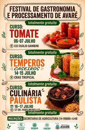 Sindicato Rural de Avaré abre inscrições para cursos gratuitos na área de alimentação em julho