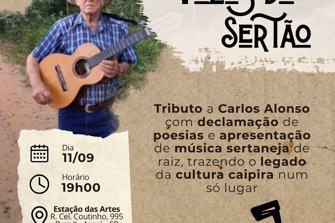 “Vozes do Sertão” homenageia Carlos Alonso e celebra a cultura sertaneja raiz em Avaré