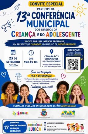 Avaré promove 13ª Conferência Municipal dos Direitos da Criança e do Adolescente