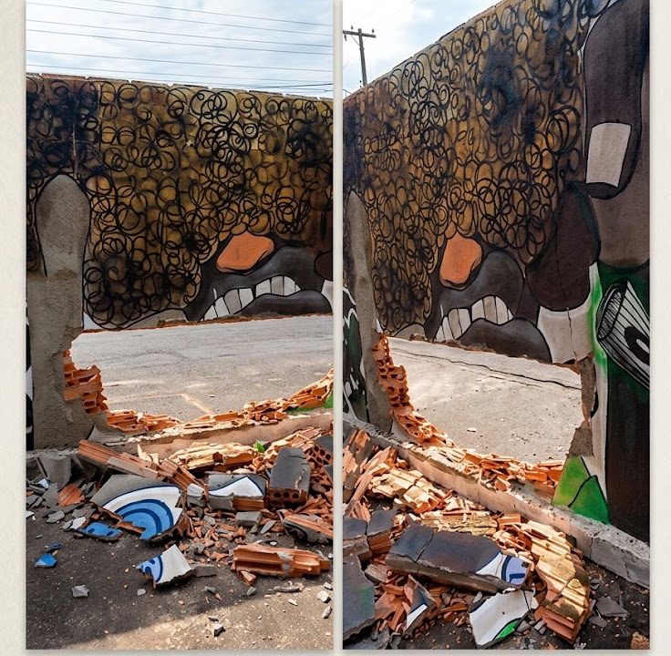 Veículo destrói parte do muro da União Negra Avareense após colisão