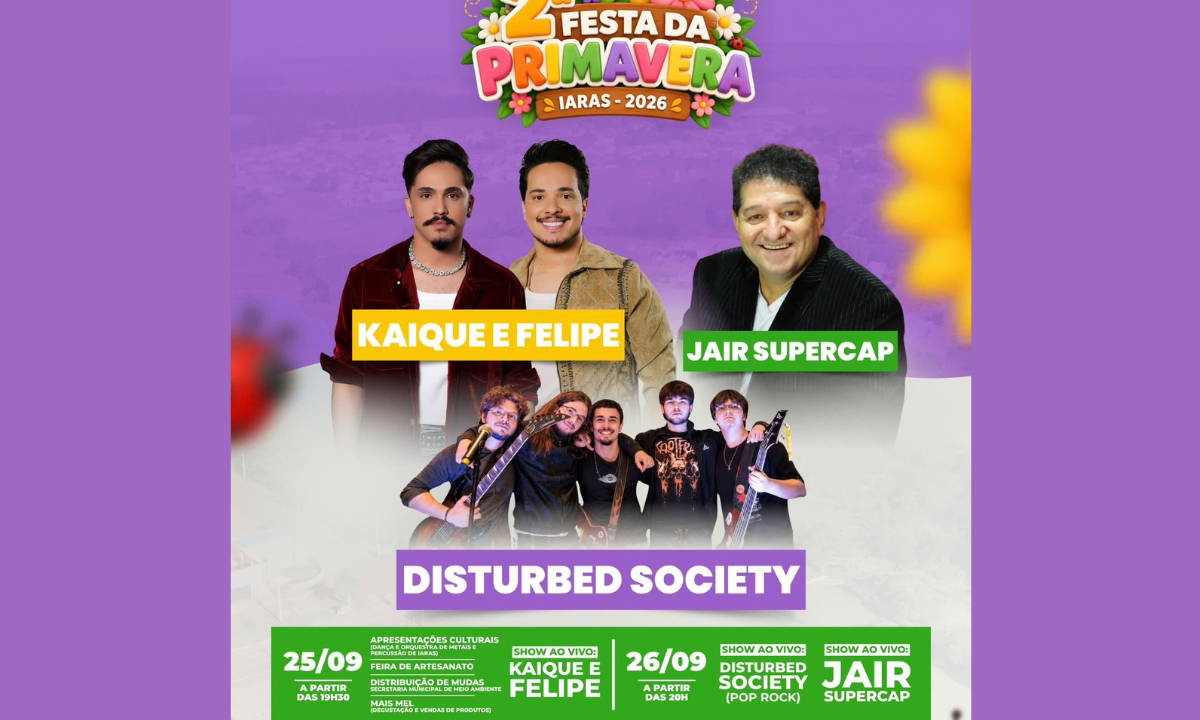 Iaras realiza 2ª Festa da Primavera nos dias 25 e 26 de setembro