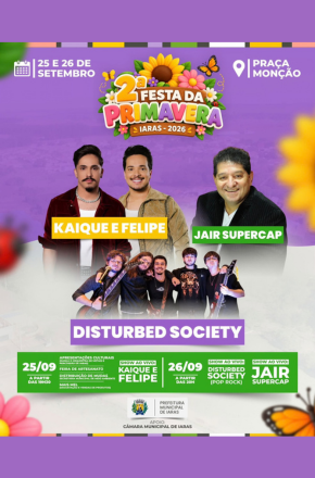 Iaras realiza 2ª Festa da Primavera nos dias 25 e 26 de setembro