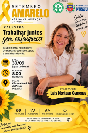 Piraju realiza palestra sobre saúde mental no ambiente de trabalho
