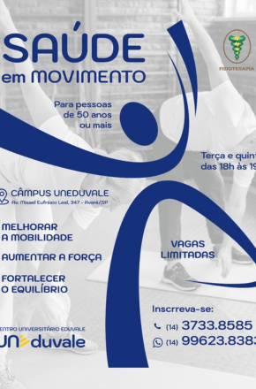 UNEDUVALE oferece atendimentos gratuitos de fisioterapia para pessoas com 50 anos ou mais