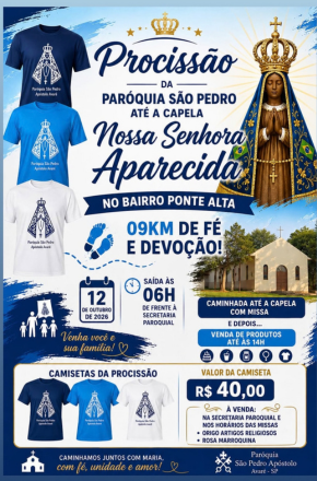 Procissão da Ponte Alta será realizada na segunda-feira (12) em Avaré
