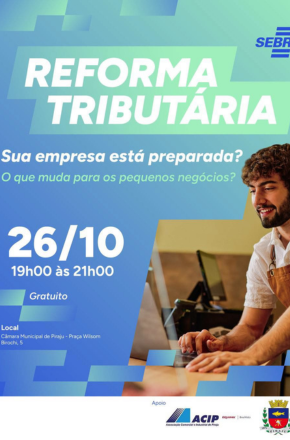 Piraju terá palestra sobre impactos da Reforma Tributária para pequenos negócios